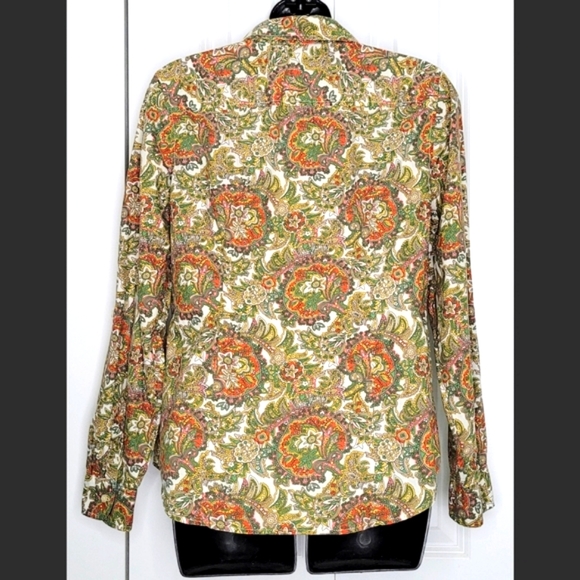 Talbots Paisley Button Down Shirt Size 6 - Picture 2 of 5